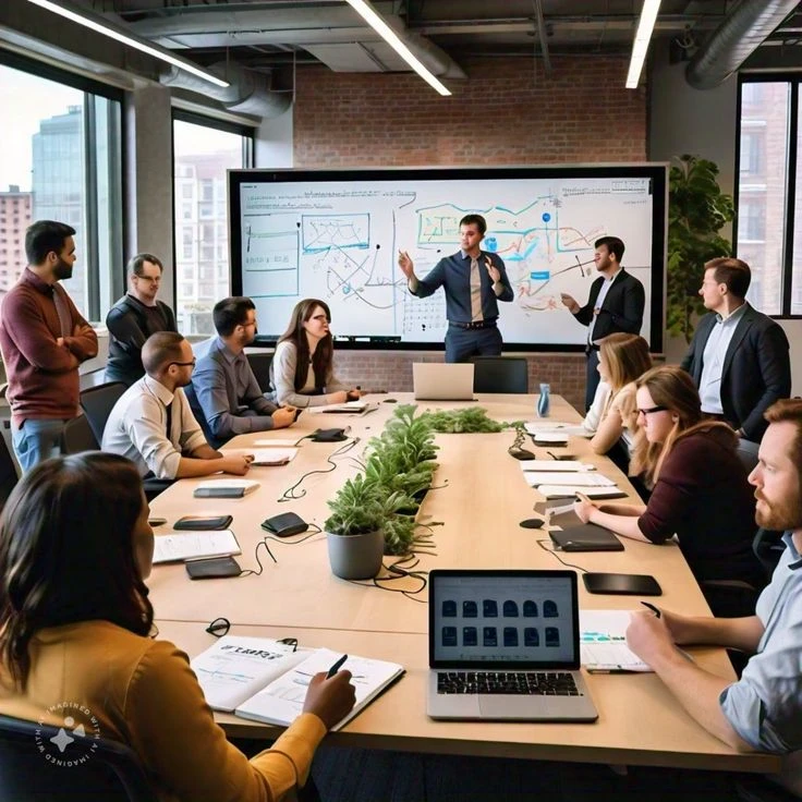 Professionals attending a Change Management Courses Australia session in a meeting room, with everyone focused on the presentation
