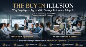 The Buy-In Illusion: Why Employees Agree With Change but Never Adopt It